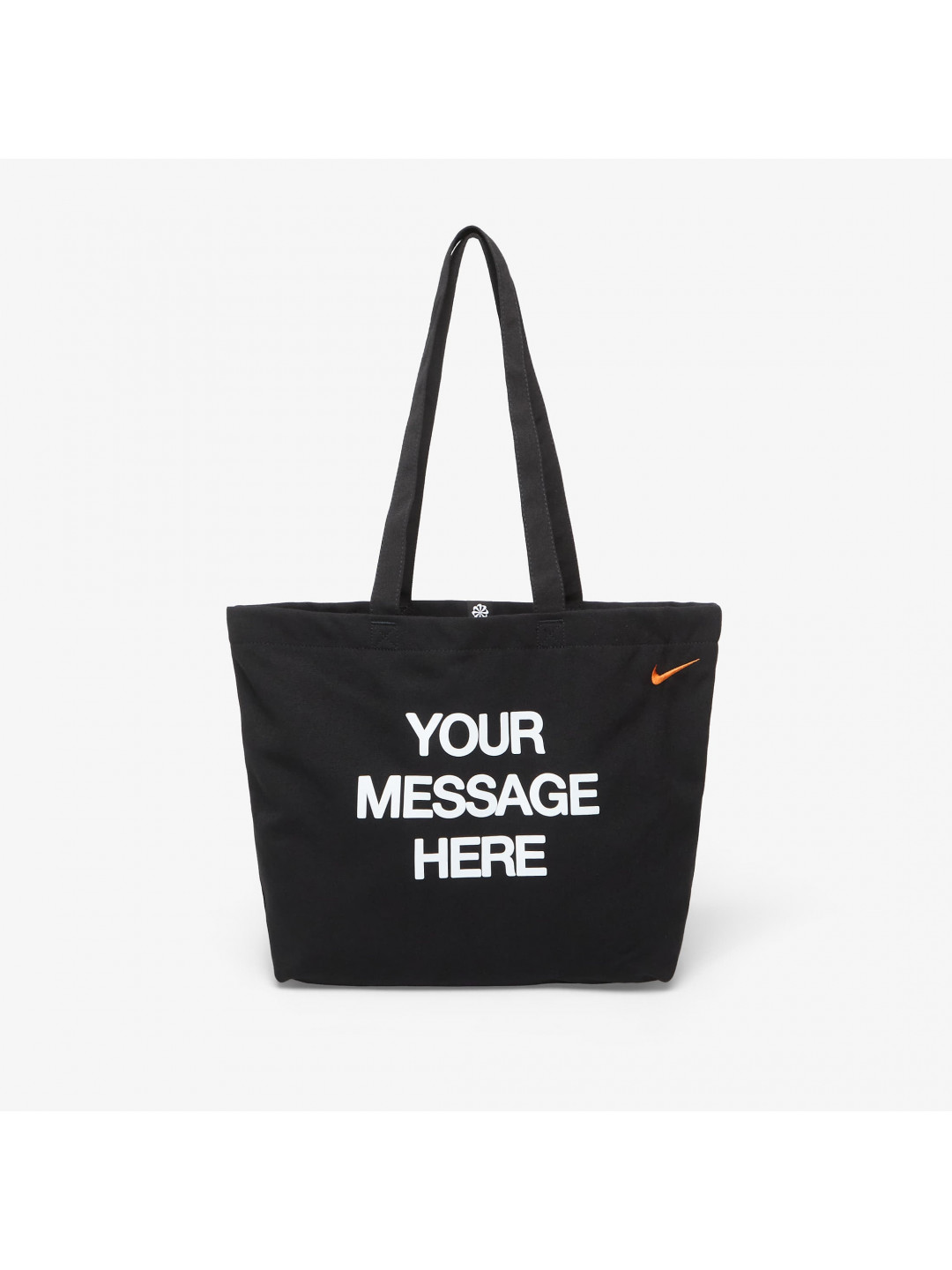 Taška Nike Heritage quot Your Message Here quot Tote Bag 22L Black White Safety Orange Universal